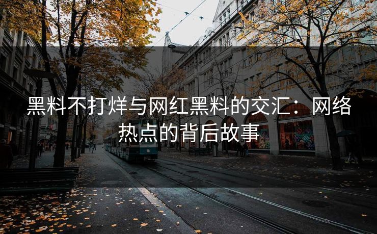 黑料不打烊与网红黑料的交汇：网络热点的背后故事